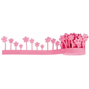 RueDeLaFete Déco Bande Feutre Fleurs 2m, Rose pas cher