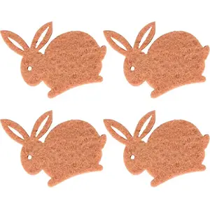 RueDeLaFete Sachet de 12 confettis Lapins feutrine, Brun pas cher