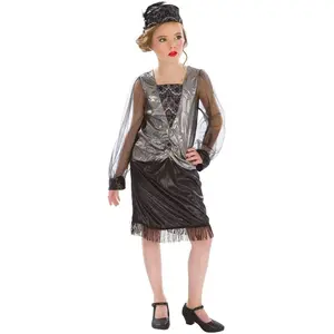 Comparateur de prix : CHAKS Déguisement Robe Charleston noire 116cm, 4-6 ans C-C4092116