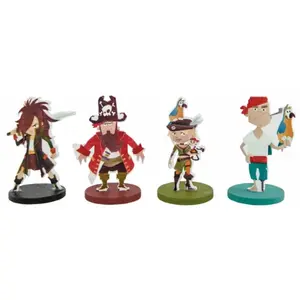 RueDeLaFete Set de 4 Marque-places Pirates pas cher