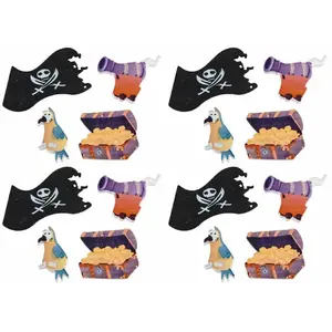 RueDeLaFete Sachet de 16 confettis de table Pirate (avec coffre...) pas cher