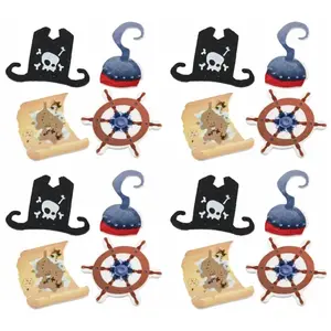 RueDeLaFete Sachet de 16 confettis de table Pirate (avec gouvernail...) pas cher