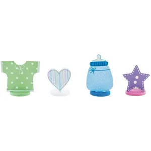 RueDeLaFete Set de 4 Marque-places Bébé en bois pas cher