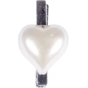 RueDeLaFete Sachet de 6 Coeurs 2,5cm sur pince, Blanc nacre pas cher