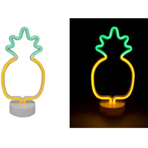 RueDeLaFete Ananas Néon jaune et vert 33cm pas cher