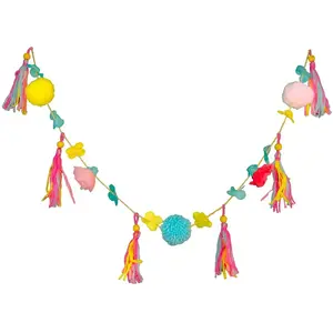 Chaks 10345, Guirlande Pompons multicolores 145cm pas cher