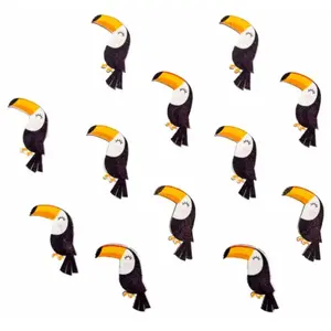 RueDeLaFete Sachet de 12 Confettis Toucan adhésifs en bois 3cm pas cher