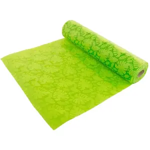 RueDeLaFete Chemin de table Feuilles en Relief 5m, Vert pas cher