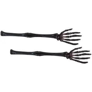 RueDeLaFete Lot de 2 Couverts à salade bras squelette 32cm Noirs pas cher