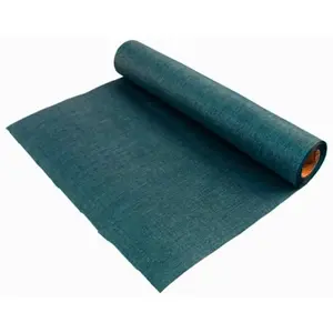RueDeLaFete Chemin de table Burlap brillant métal Bleu pas cher