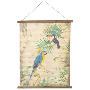 RueDeLaFete Kakemono Perroquet & Toucan à suspendre 58 x 71,5 cm pas cher