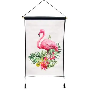 RueDeLaFete Kakémono Flamant Rose à suspendre 48 x 66 cm pas cher