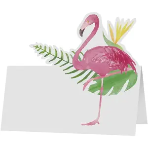 RueDeLaFete 6 marque-places flamant rose 8x8cm pas cher