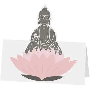 RueDeLaFete Set de 6 Marque-places Bouddha en carton pas cher