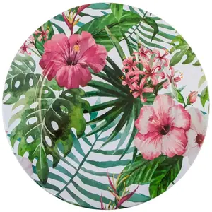 Comparateur de prix : NO NAME ASSIETTE DÉCO FLEURS TROPICALES 33X1.5CM   BLANC