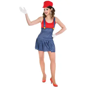 RueDeLaFete Déguisement MISS plombier Rouge femme adulte, taille M pas cher