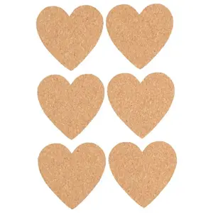 RueDeLaFete Sachet de 6 étiquettes adhésives Coeur Liège 7,5x4,5cm pas cher