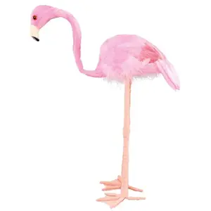 RueDeLaFete Flamant Rose plumes déco à poser 36cm pas cher