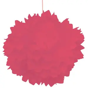 RueDeLaFete Set de 2 Pompons boules Papier De Soie 40cm, Rouge pas cher