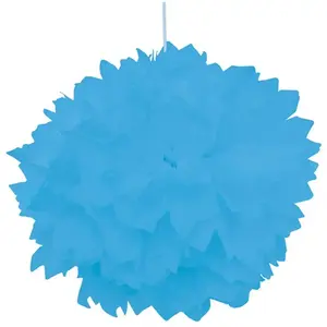 RueDeLaFete Set de 2 Pompons boules Papier De Soie 40cm, Turquoise pas cher