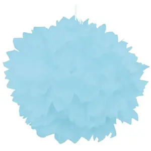 RueDeLaFete Set de 2 Pompons boules Papier De Soie 40cm, Bleu pastel pas cher