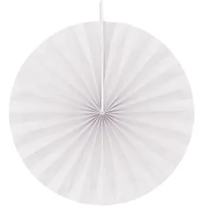 RueDeLaFete Lot de 4 grands éventails papier 40cm, Blanc pas cher