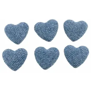 RueDeLaFete Set de 6 Coeurs Jean 2,6cm à disperser pas cher