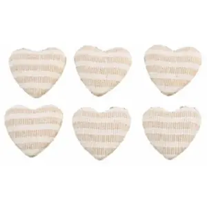 RueDeLaFete Set de 6 Coeurs rayés Lin 2,6cm à disperser pas cher