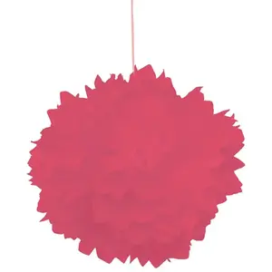 RueDeLaFete Set de 2 Pompons boules Papier De Soie 30cm, Rouge pas cher