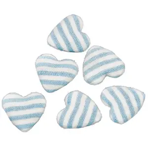 RueDeLaFete 6 coeurs à rayures bleu pastel 2,6 cm - 80458-35 Chaks pas cher