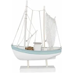 RueDeLaFete Grand Bateau Chalutier en bois 60cm pas cher