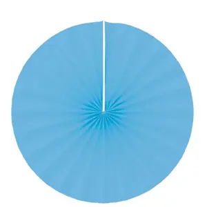 RueDeLaFete Lot de 4 éventails papier 20cm, Turquoise pas cher