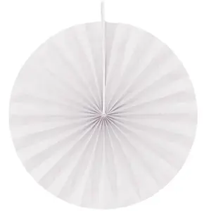 RueDeLaFete Lot de 4 éventails papier 20cm, Blanc pas cher