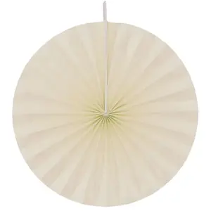 RueDeLaFete Lot de 4 éventails papier 20cm, ivoire pas cher