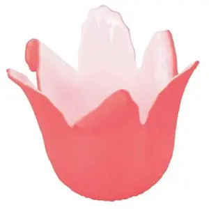 RueDeLaFete LOT 6 Bougeoirs verre Photophore Fleur 8,5cm Rouge pas cher