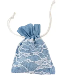RueDeLaFete Set de 4 Bourses Dentelle & Jean clair pas cher