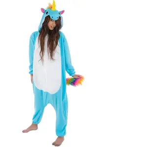 Comparateur de prix : RueDeLaFete Déguisement Kigurumi Licorne Bleue - Adulte M - 38/40