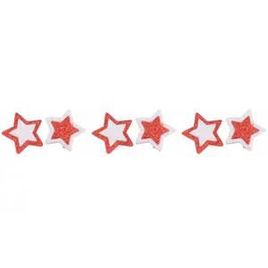 Sachet 6 Etoiles bicolores pailletées 3cm sur pince, Rouge