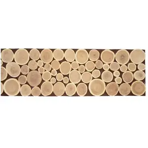 CHAKS Grand Centre de table Rondins bois naturel, Rectangle 15 x 80 cm pas cher