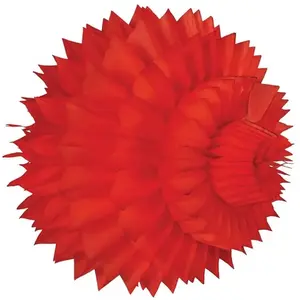 RueDeLaFete Lot de deux boules alvéolées luxe 15 cm, Rouge pas cher