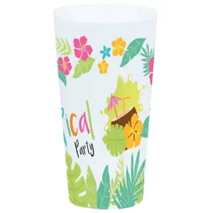 RueDeLaFete Grand Gobelet Tumbler Tropical Party en plastique 17cm pas cher