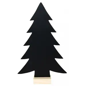 RueDeLaFete Ardoise Sapin sur socle bois 30,5cm pas cher