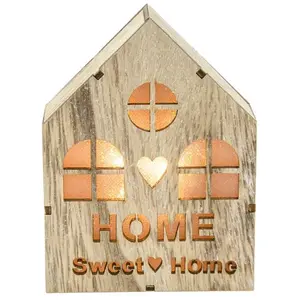 Maison lumineuse Noël en bois avec leds 12cm