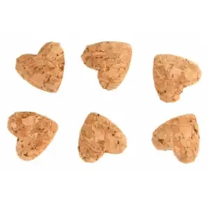 RueDeLaFete Set de 6 petits Coeurs Liège adhésifs 2,7cm à disperser pas cher