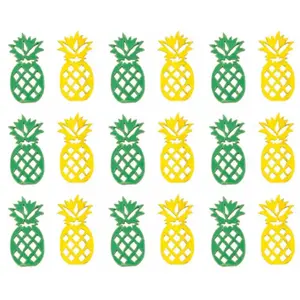 RueDeLaFete Sachet de 18 Ananas en bois à disperser, jaune/vert 3,5cm pas cher