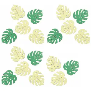 RueDeLaFete Sachet de 18 Feuilles Tropicales en bois à disperser 3,5cm pas cher
