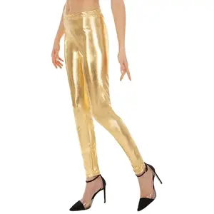 Legging brillant adulte luxe OR, taille L/XL