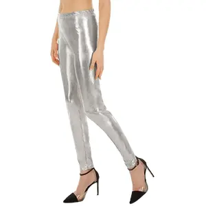 Legging brillant adulte luxe ARGENT, taille L/XL