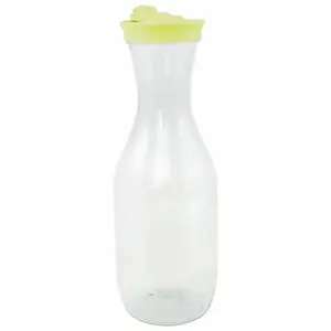 RueDeLaFete Carafe transparente plastique 1,5L avec bouchon vert pas cher