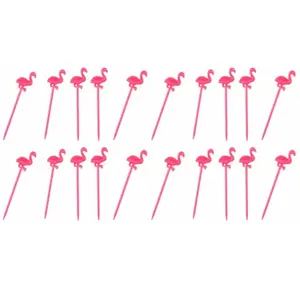 Comparateur de prix : Set de 20 Piques Flamants roses en plastique 8 cm